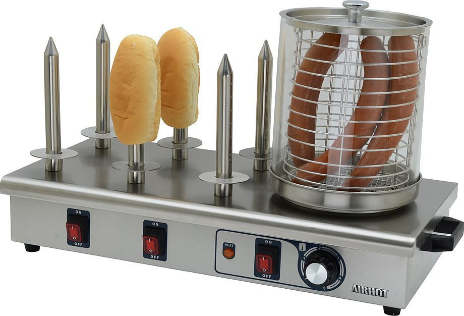 Аппарат для хот-догов AIRHOT HDS-06 0,75 кВт с терморегулятором, паровой баней и раздельным нагревом #1