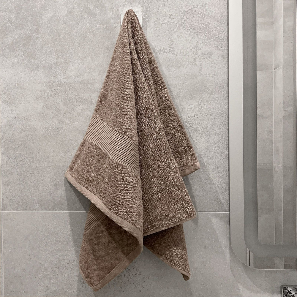 Полотенце для ванной Он и Она, Хлопок, Махровая ткань, 50x80 см, коричневый, 1 шт.  #1
