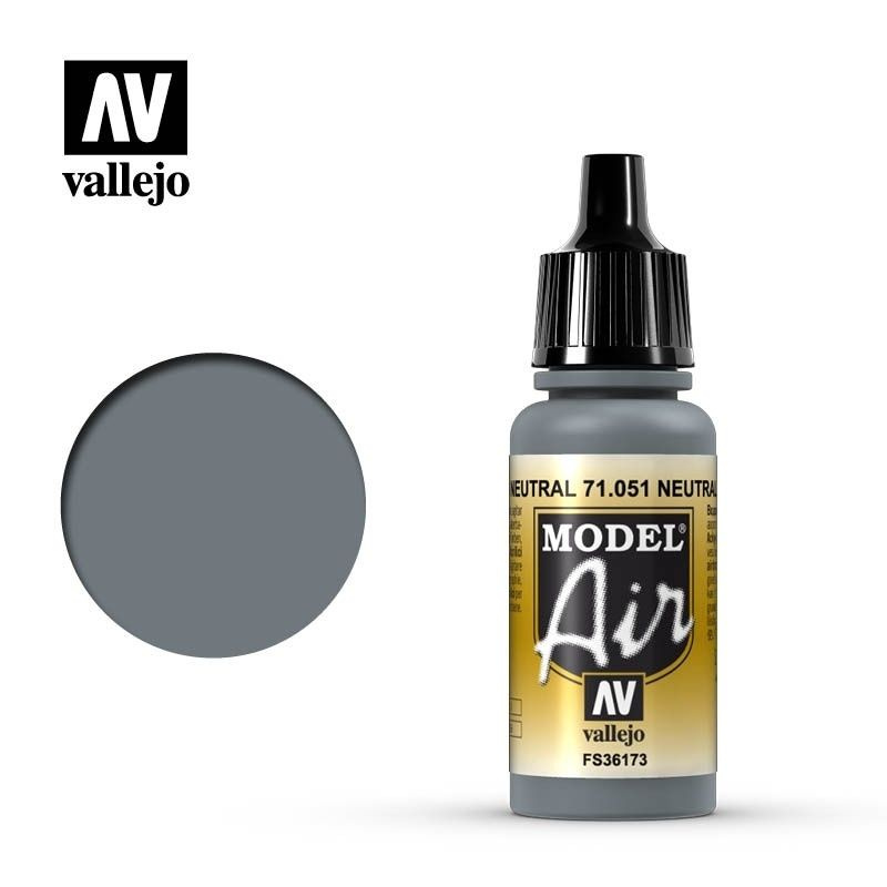 Краска для сборных моделей Vallejo, серия Model Air, цвет 71.051 (Neutral Gray)  #1