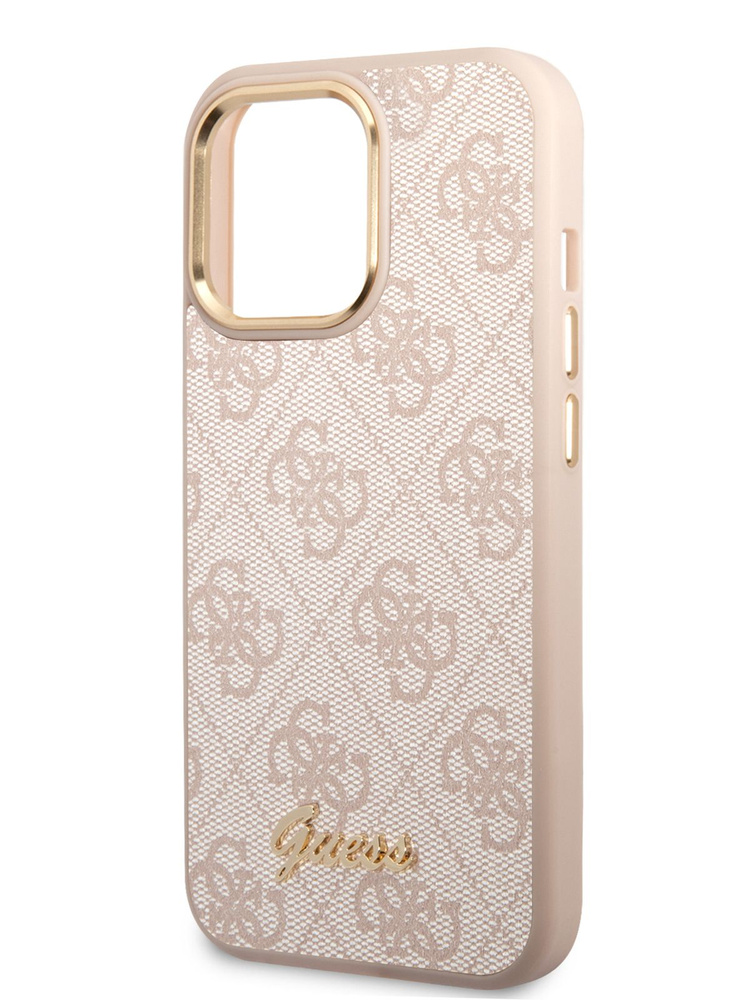 Чехол Guess PU leather на iPhone 14 Pro Max / для Айфон 14 Про Макс, с защитой камеры, со вставкой из #1