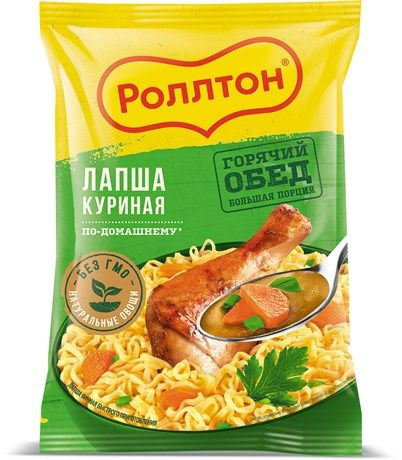 Лапша быстрого приготовления Роллтон Куриная по-домашнему, 85г, 12 шт  #1