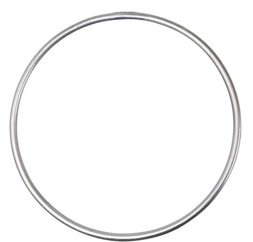 Металлическое кольцо для воздушной гимнастики. Цвет серебристый. Диаметр 80 см.  #1