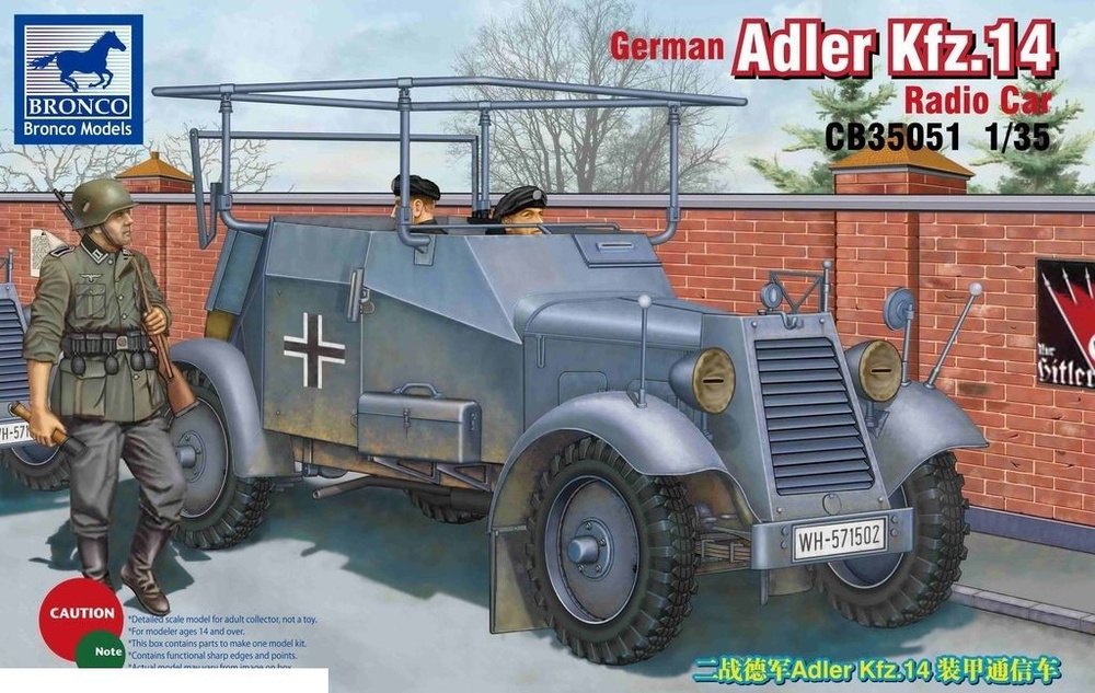 Сборная модель Bronco Models CB35051 Бронеавтомобиль German Adler Kfz.14 Radio Car 1/35  #1