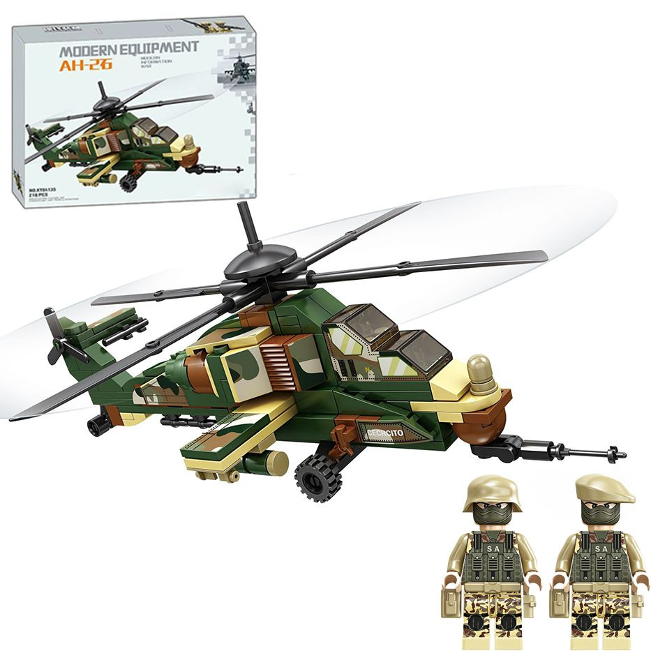 Конструктор для мальчика Вертолет Апач / солдатики игрушки / лего совместим  #1