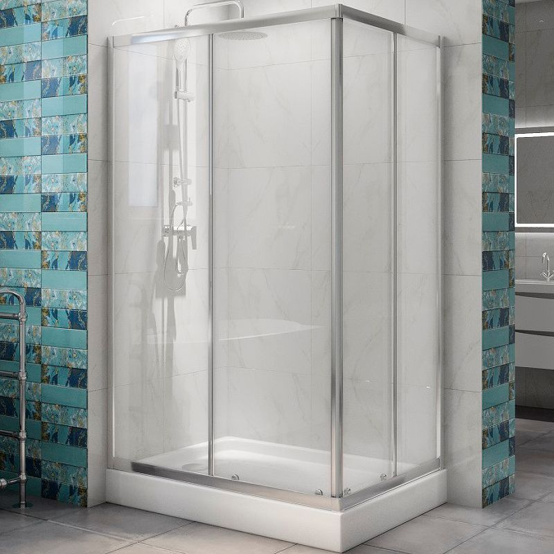 Душевой уголок BelBagno Due 120x80 DUE-AH-2-120/80-C-Cr профиль Хром стекло прозрачное  #1