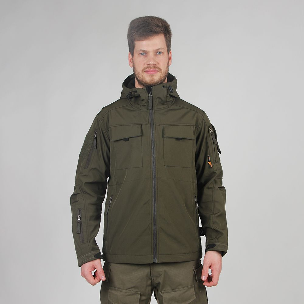 Куртка тактическая демисезонная 7.26 GEAR "Спарта", цвет олива, SoftShell (софтшелл)  #1
