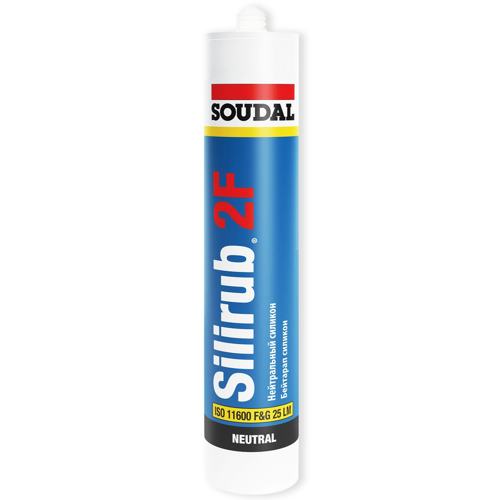 Санитарный силиконовый герметик Soudal Silirub 2F, бесцветный, 300 мл  #1