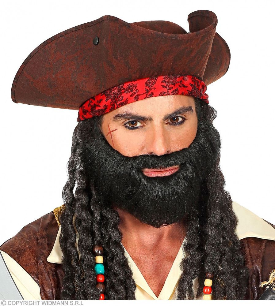 Карнавальная борода в черном цвете/борода накладная/пиратская вечеринка  #1