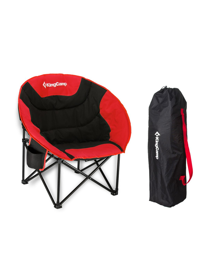 Кресло туристическое раскладное со спинкой KingCamp KC3816 Moon Leisure Chair, цвет: красный  #1