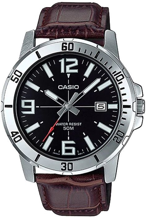 Кварцевые мужские наручные часы Casio Collection MTP-VD01L-1B с индикацией текущей даты  #1