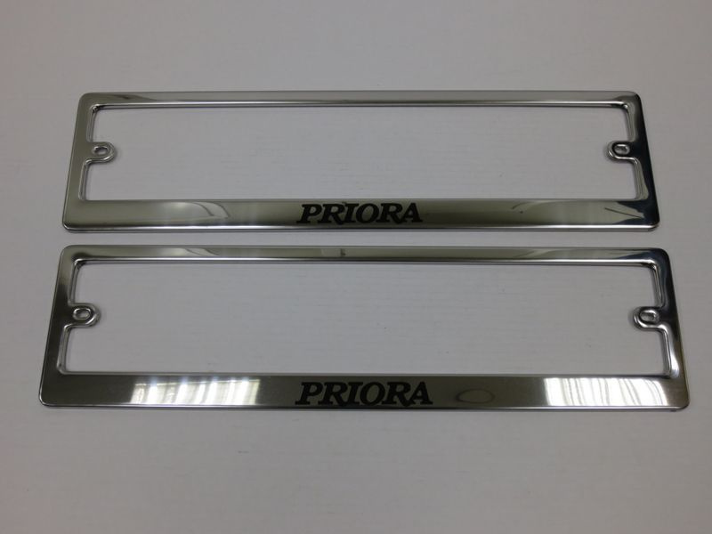 Рамка для номерного знака, хром нержавеющая сталь (ком-т 2 шт) Lada Priora шелкография краска  #1