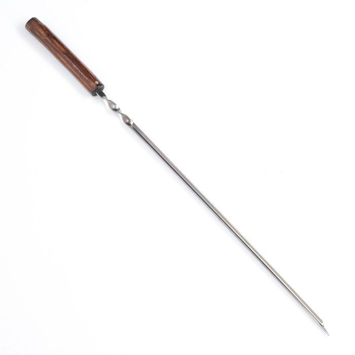 Шампур уголок, с деревянной ручкой "Эко" рабочая часть - 50 см, 73 х 1.2 см, сталь - 2 мм,  #1