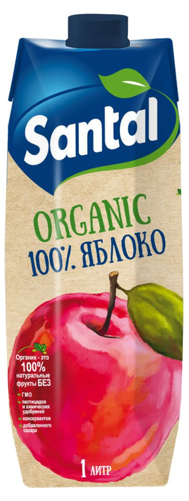 Сок Santal Organic Яблочный, 1 л, 4 шт #1