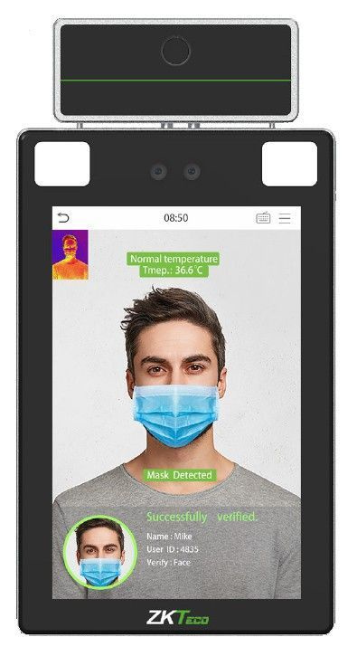 Биометрический терминал доступа распознавания лиц ZKTeco ProFace X (TI) с измерением температуры тела #1