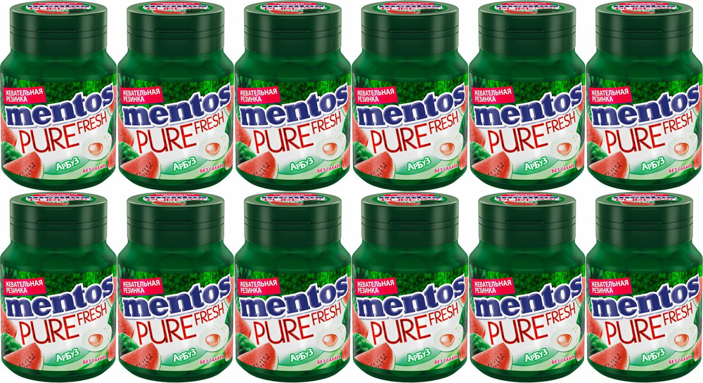 Жевательная резинка Mentos Pure Fresh Арбуз, комплект: 12 шт. по 54 г  #1