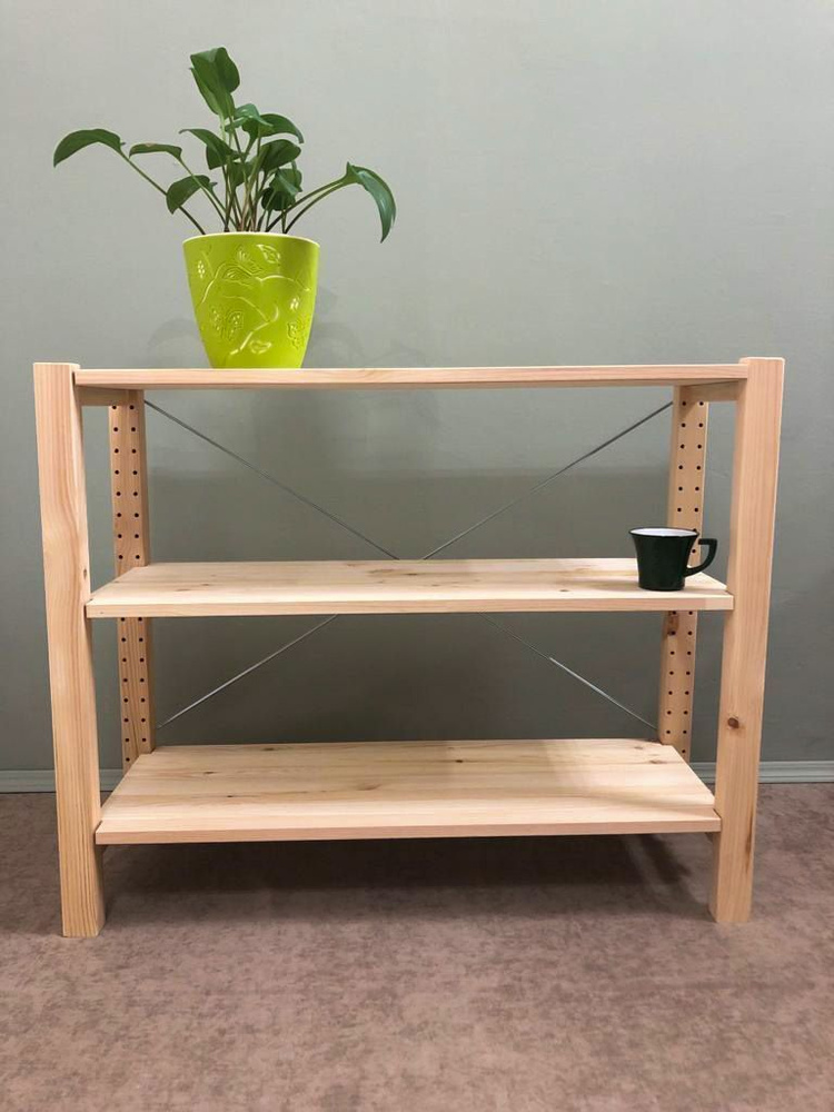Тумба открытая IKEA Ivar с полками деревянная, этажерка напольная ...