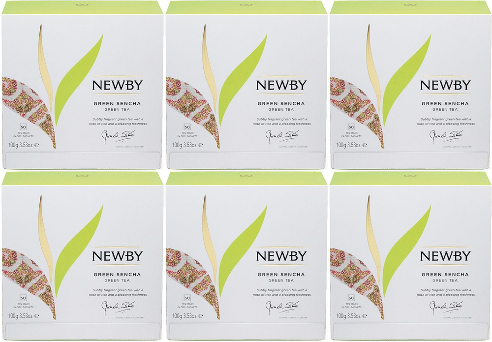 Чай зеленый Newby Green Sencha в пакетиках 2 г х 50 шт, комплект: 6 упаковок по 100 г  #1