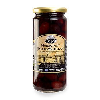Маслины Delphi Каламата с косточкой в рассоле Монастырские 480 г ...