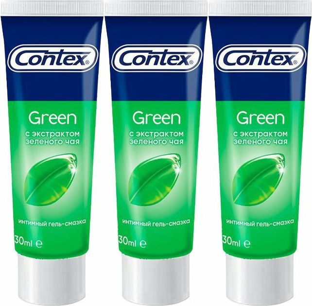 Гель-смазка Contex Green с экстрактом зеленого чая, комплект: 3 упаковки по 30 мл  #1