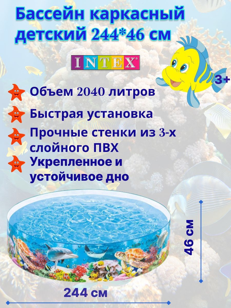 Каркасный бассейн для детей 244*46 см #1