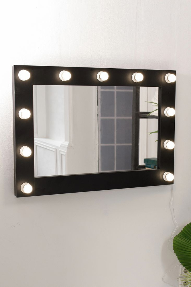 Гримерное зеркало 90см х 70см, черный/ косметическое зеркало  #1