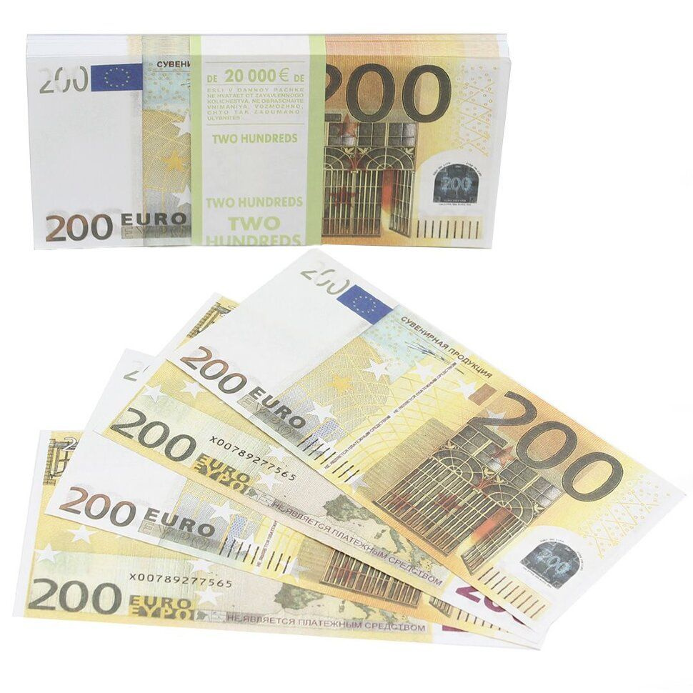 Деньги для выкупа, 200 Евро, 16*7 см, 98 шт. #1