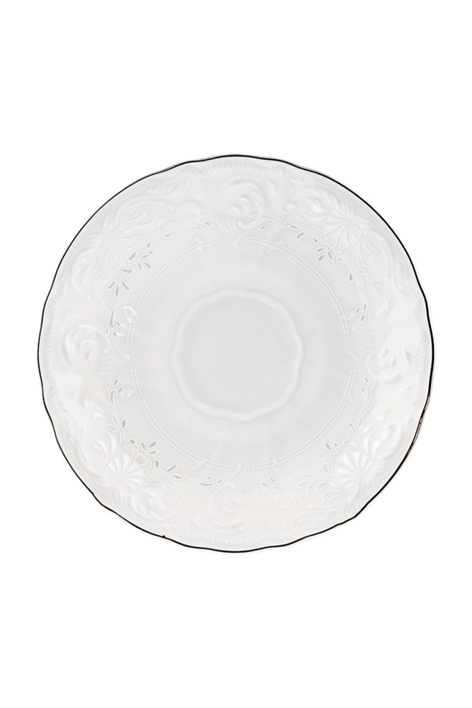 Кофейное блюдце Bernadotte "Платиновый узор" 11,5 см, фарфоровая посуда  #1