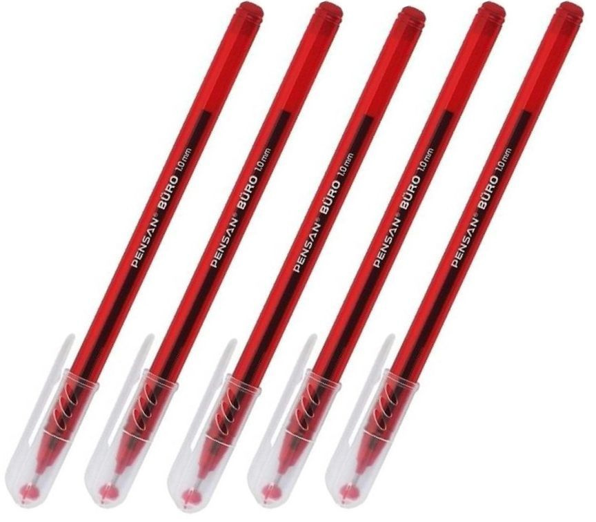 Pensan Ручка Шариковая, толщина линии: 0.8 мм, цвет: Красный, 5 шт.  #1