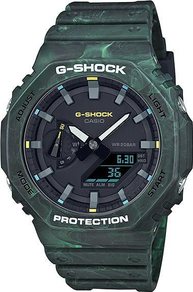 Противоударные японские мужские часы Casio G Shock GA-2100FR-3A с хронографом с гарантией  #1