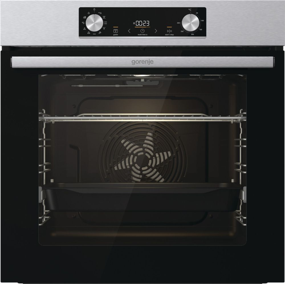 Электрический духовой шкаф Gorenje BO6735E05X, 59.5 см, 77 л, 10 режимов, гриль, конвекция, нержавеющая #1