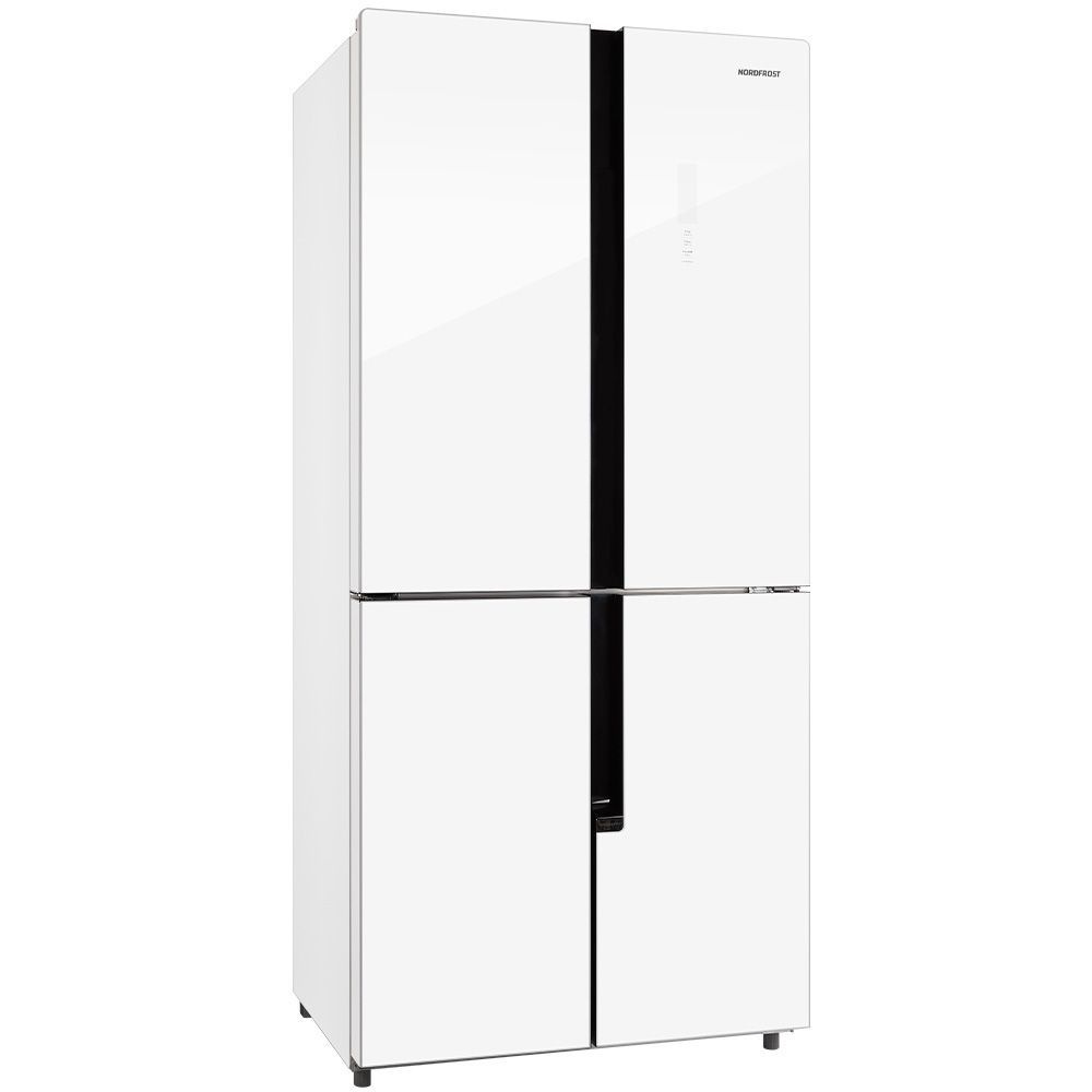 Холодильник NORDFROST RFQ-510 NFGW inverter, Cross Door, 470 л, белое мерцающее стекло  #1