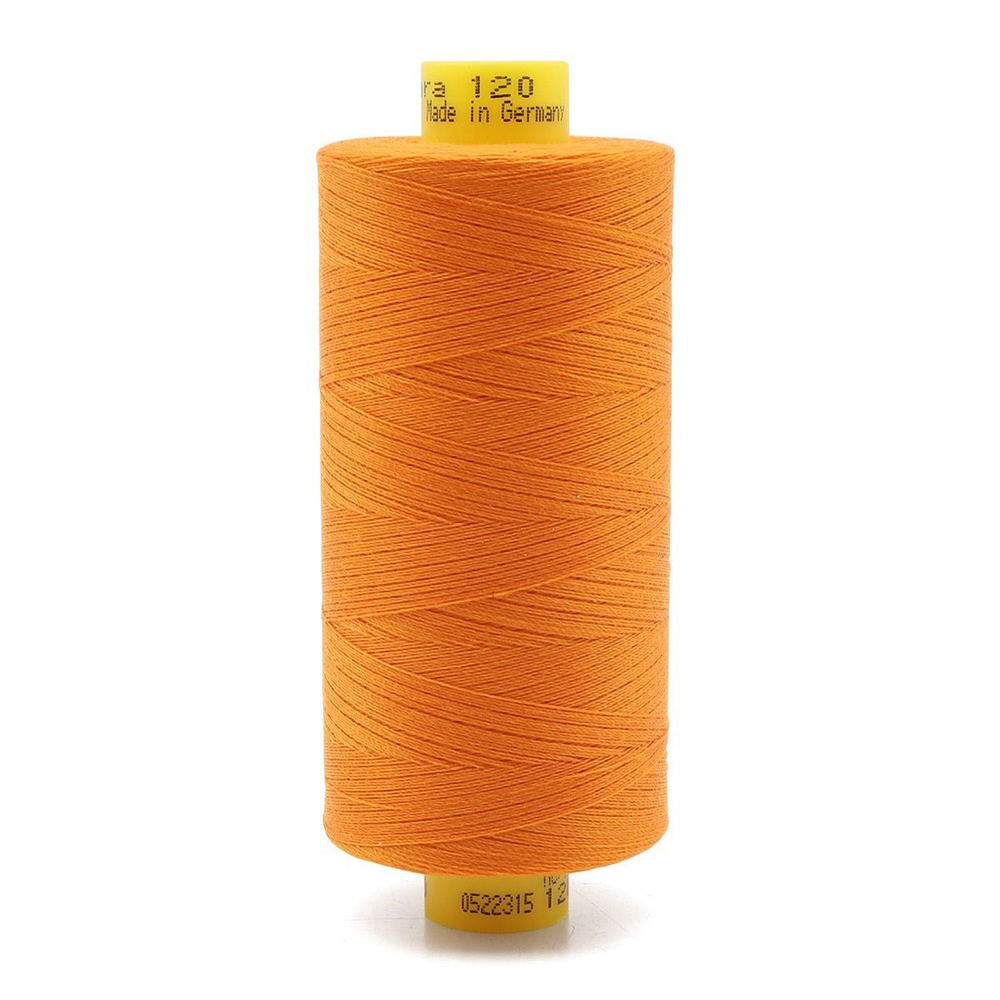 Нитки для шитья, нить промышленная для оверлока Mara № 120/2, 1000 м, 350 светло-оранжевый, Gutermann #1