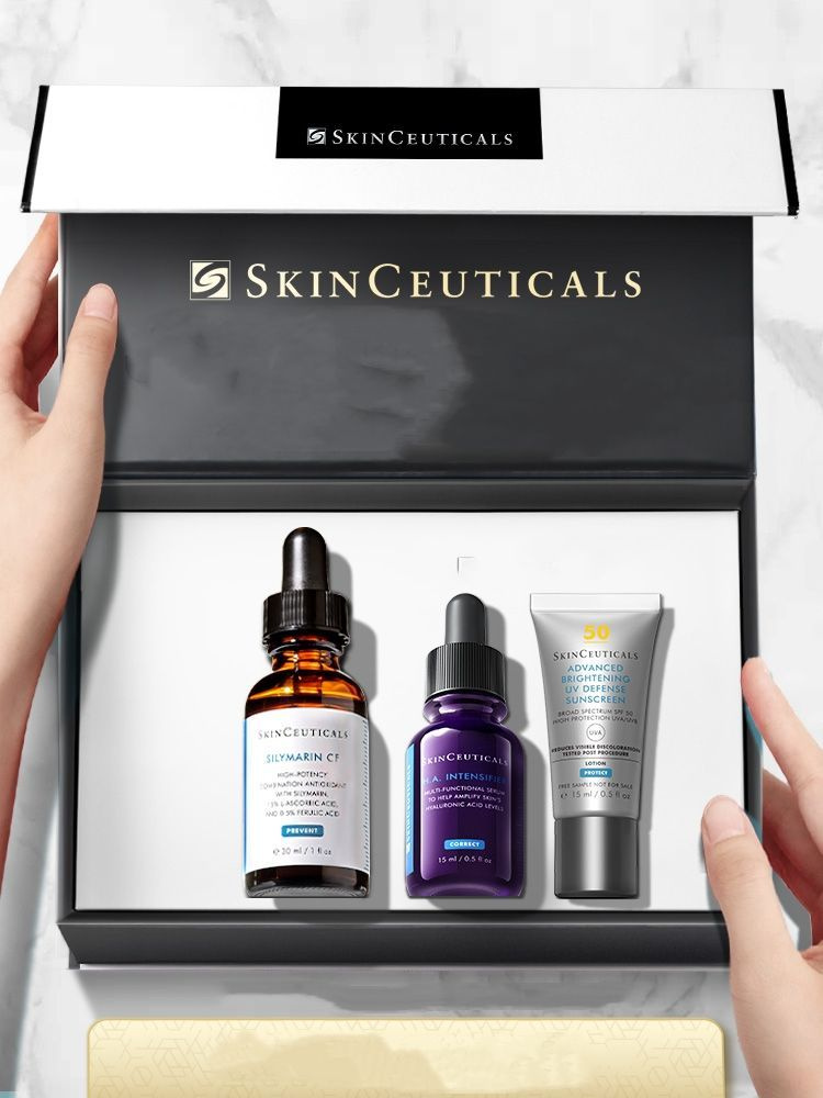 SkinCeuticals SILYMARIN CF+H.A. INTENSIFIER+солнцезащитный крем Набор для ухода за кожей  #1