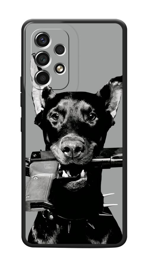 Матовый силиконовый чехол на Samsung Galaxy A53 5G / Самсунг А53 5G Доберман, черный  #1