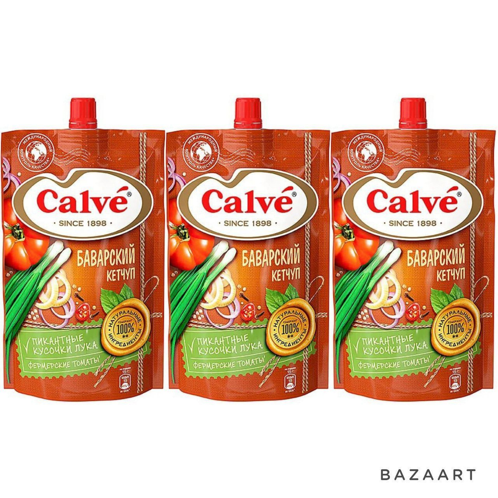 Calve, кетчуп Баварский,3 шт по 350 г #1