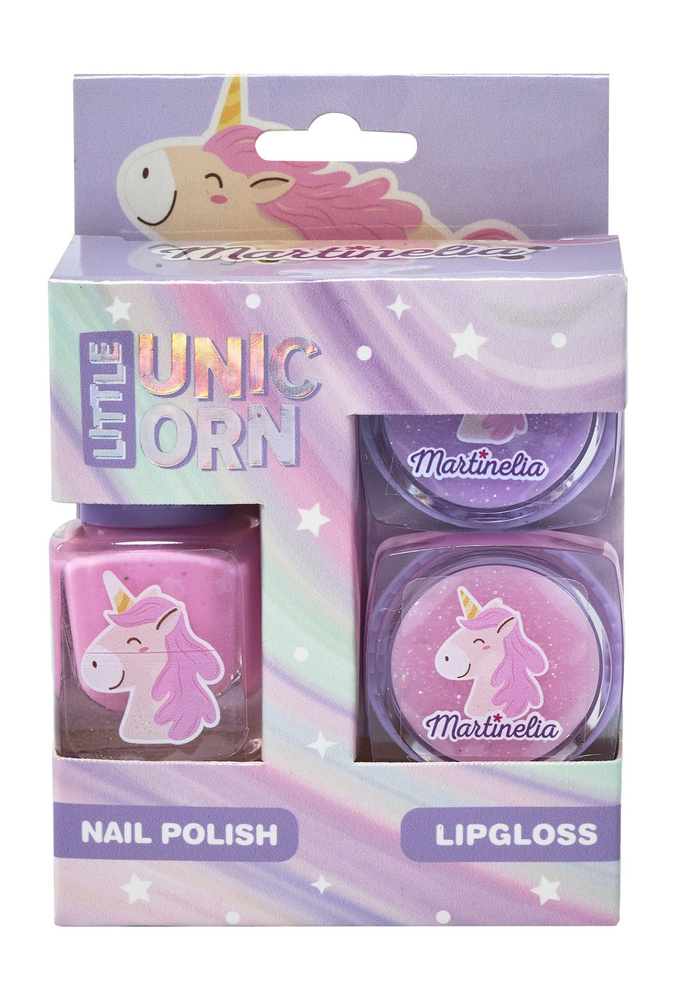 Набор детской косметики с лаком и бальзамами / Martinelia Little unicorn mini set trio  #1