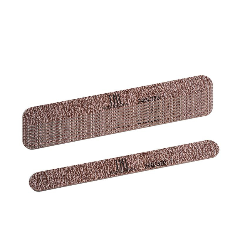 TNL, набор пилок для ногтей узкая 240/320 высокое качество (пластиковая основа, коричневые), 10 шт  #1