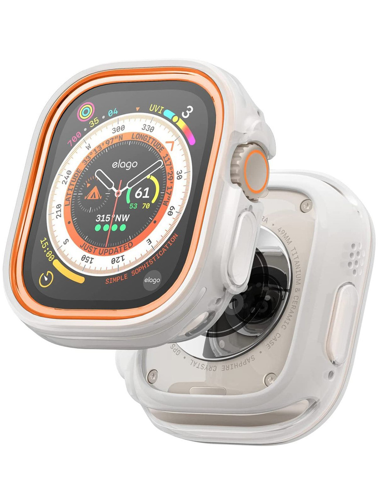 Чехол Elago DUO на смарт часы Apple Watch Ultra 49 mm / Эпл Вотч Ультра 49 мм с 2 сменными вставками, #1