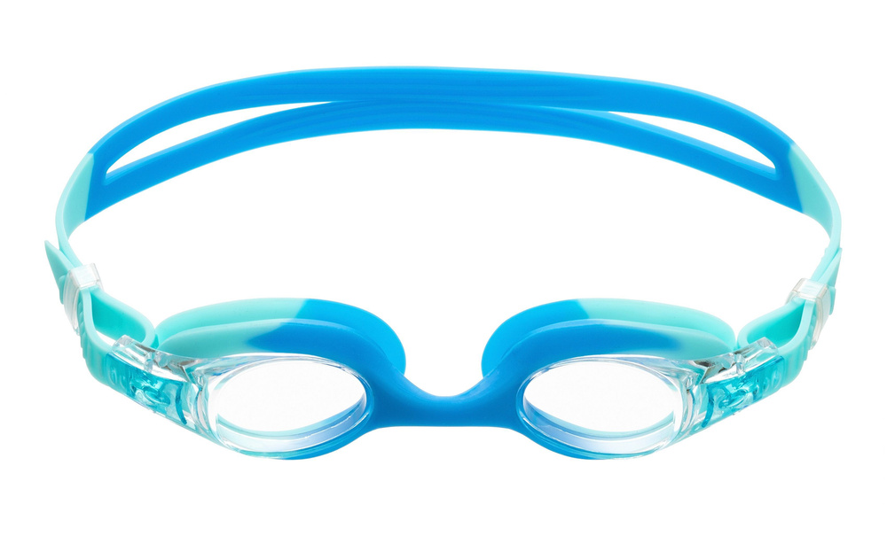 Детские очки для плавания, прозрачные линзы, голубые-синие / Плавательные очки для детей  #1