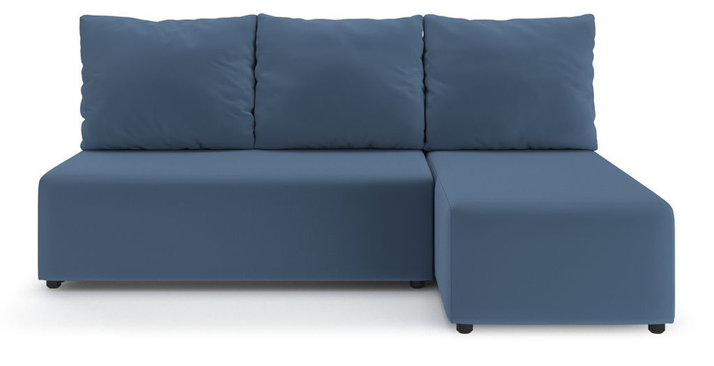 Угловой диван-кровать PUSHE раскладной Каир Lux, правый угол, велюр, синий Balance 784  #1