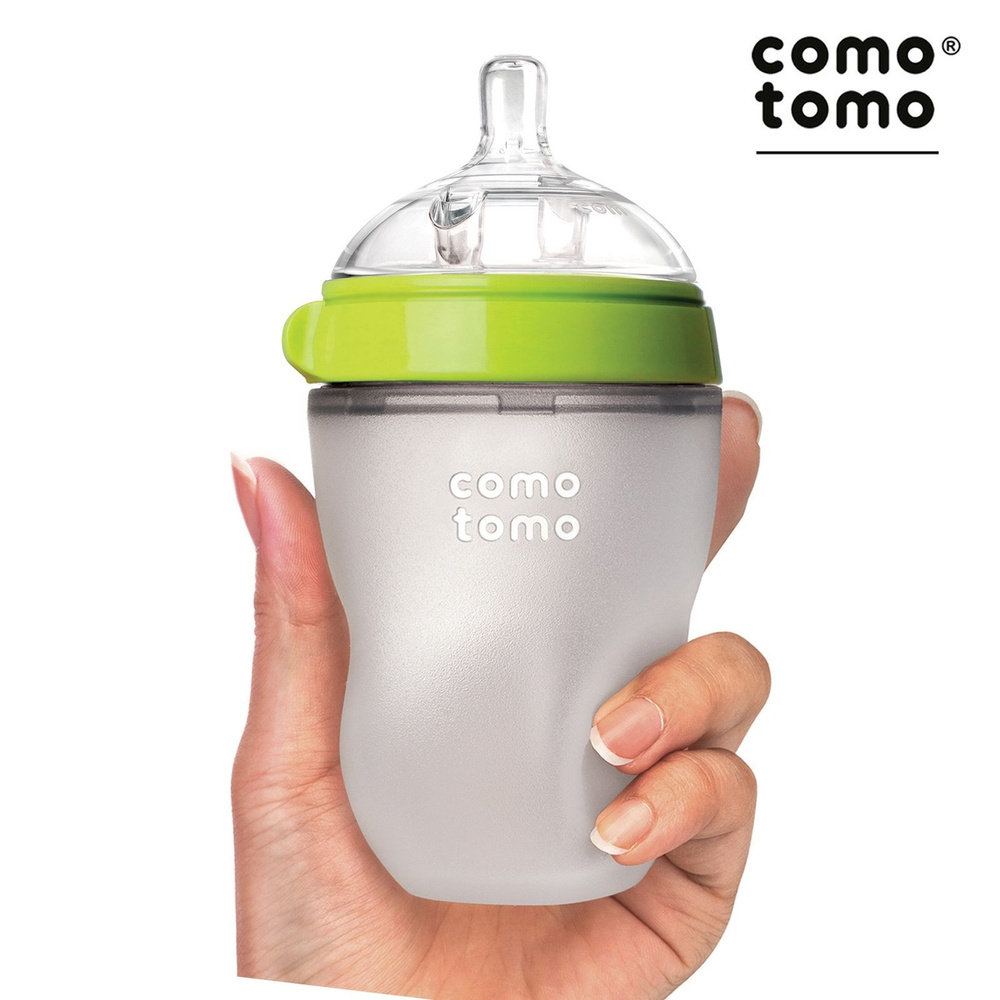 Бутылочка для кормления COMOTOMO, цвет зеленый (250 мл.) Comotomo Natural Feel Baby Bottle  #1