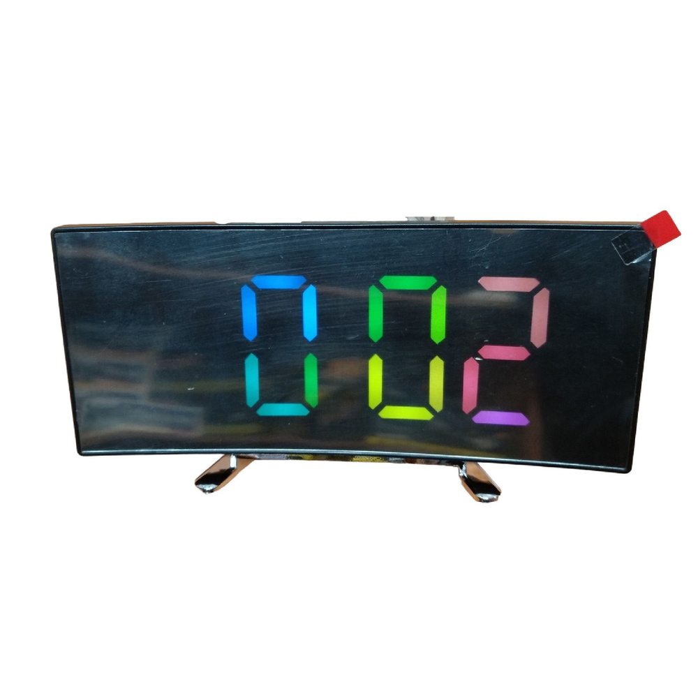 Настольные электронные часы Космос 6507/будильник, дата, температура/ разноцветные цифры  #1