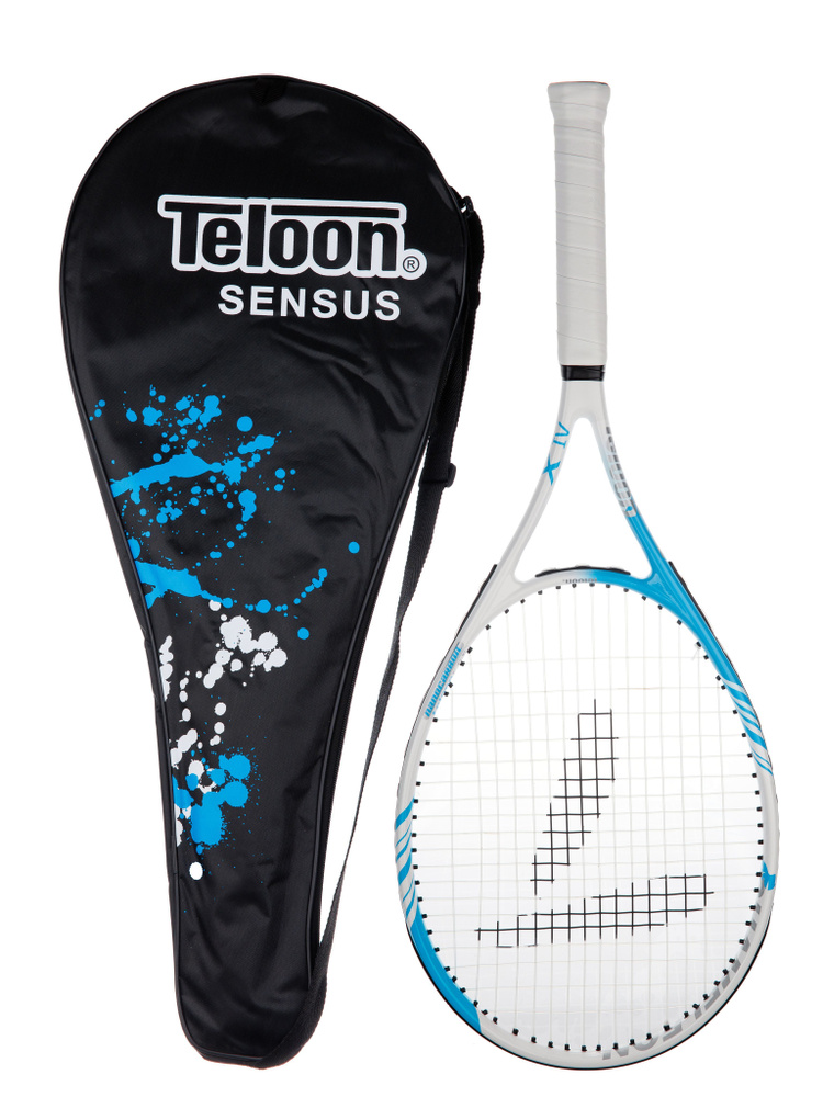 Ракетка для игры в большой теннис Estafit Teloon с чехлом, голубой/белый  #1