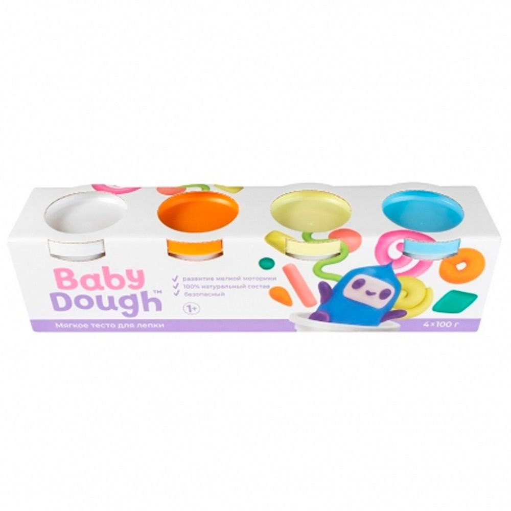 Набор теста для лепки BabyDough №4, 4 цвета, в коробке (BD019) #1