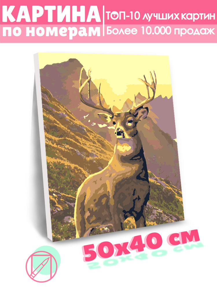 Картина по номерам Selfica "Рассвет в горах" 40х50см. #1