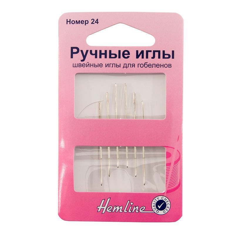 203.24 Иглы ручные для вышивания с закругленным кончиком № 24 (6 шт.) Hemline  #1