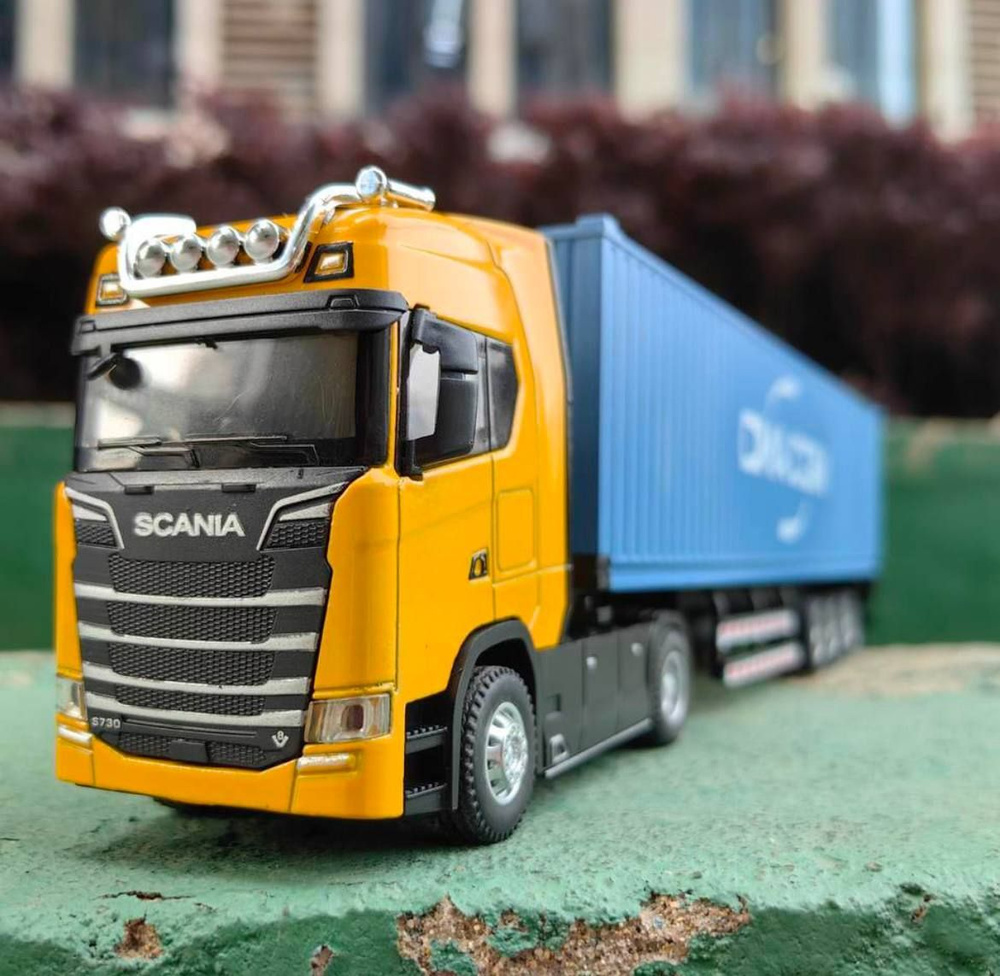 Металлическая модель игрушка Scania дальнобойщик фура с прицепом 1/ 50 со  звуком и светом - купить с доставкой по выгодным ценам в интернет-магазине  OZON (1070622539)