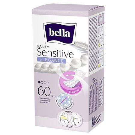 Прокладки женские BELLA ультратонкие, Panty sensitive elegance, ежедневные, 60 шт  #1