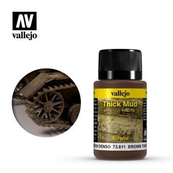 Краска Vallejo 73811 Brown Thick Mud (Густая коричневая грязь) #1