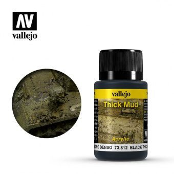 Краска Vallejo 73812 Black Thick Mud (Черная густая грязь) #1